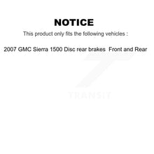 Charger l&#39;image dans la galerie, Front Rear Brake Rotor Ceramic Pad Kit For 2007 GMC Sierra 1500 Disc rear brakes