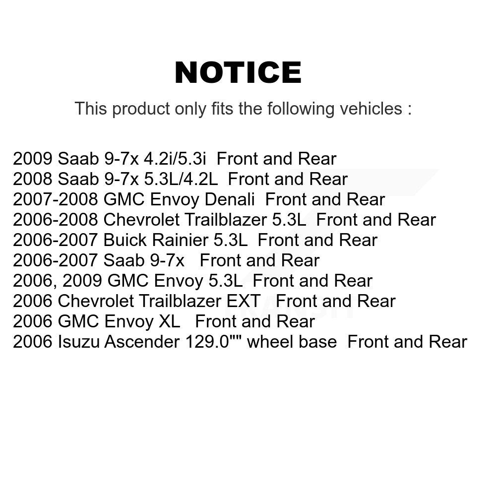 Front Rear Brake Rotor & Ceramic Pad Kit For Chevrolet Trailblazer GMC Envoy EXT