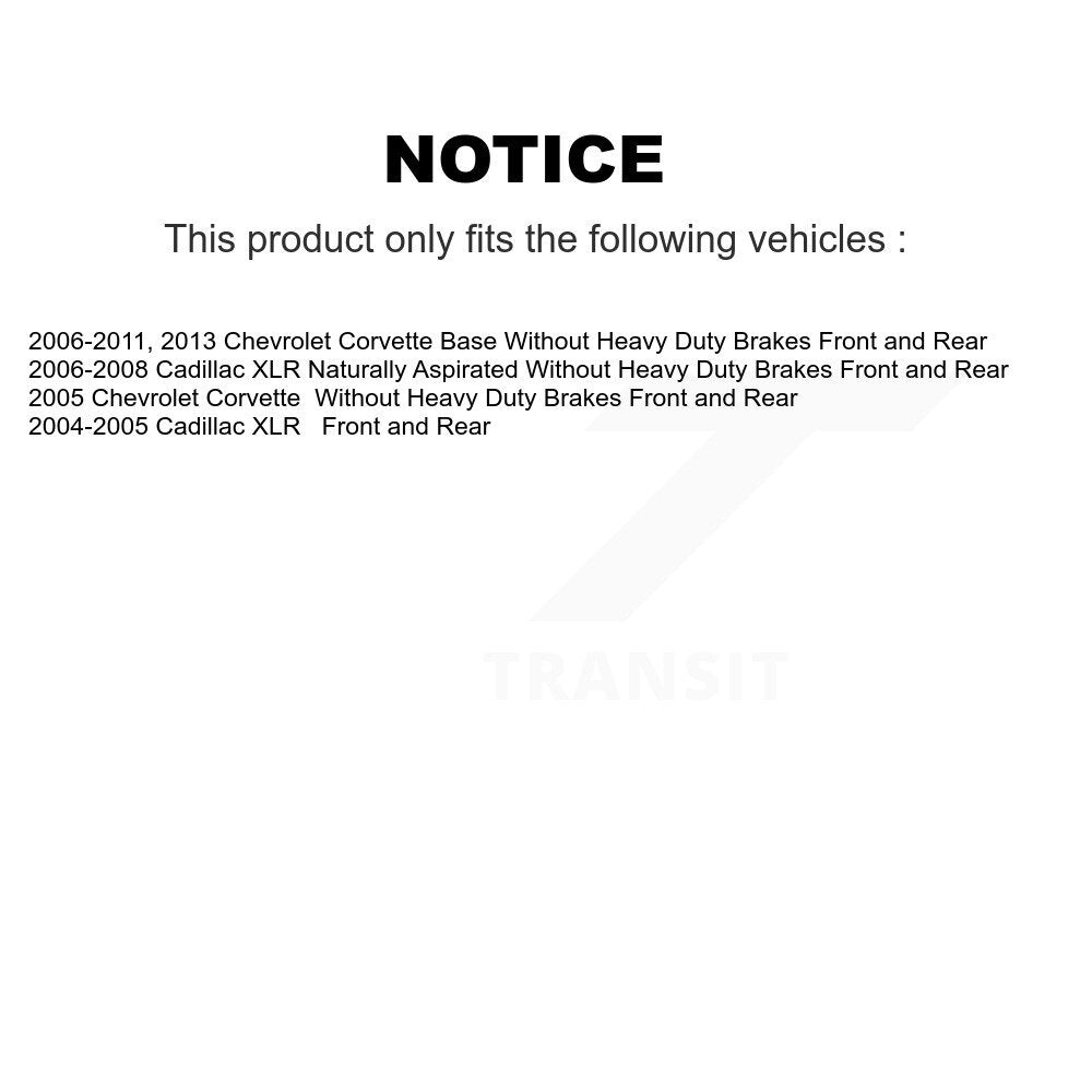 Front Rear Disc Brake Rotors Ceramic Pad Kit For Chevrolet Corvette Cadillac XLR