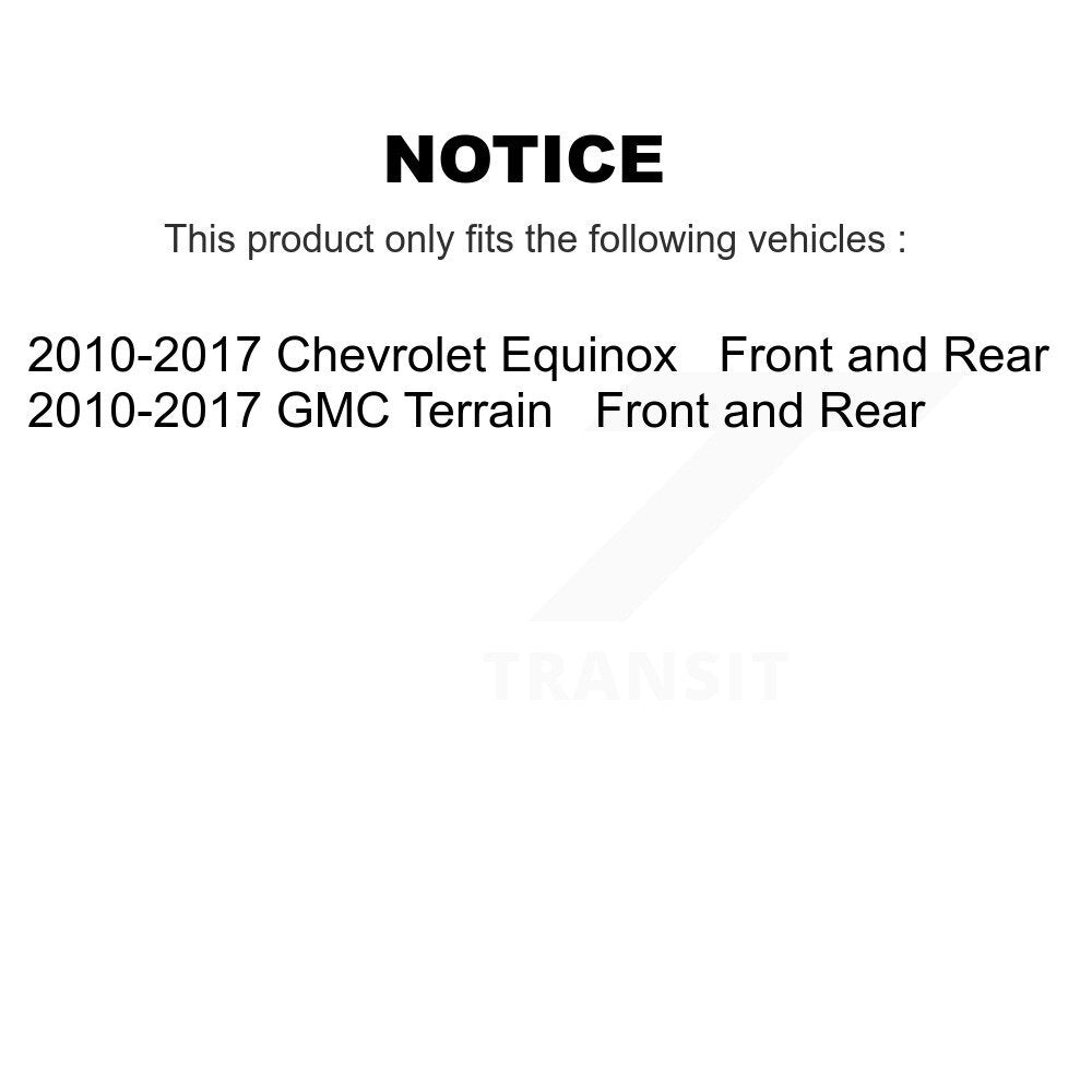 Front Rear Disc Brake Rotors & Ceramic Pad Kit For Chevrolet Equinox GMC Terrain