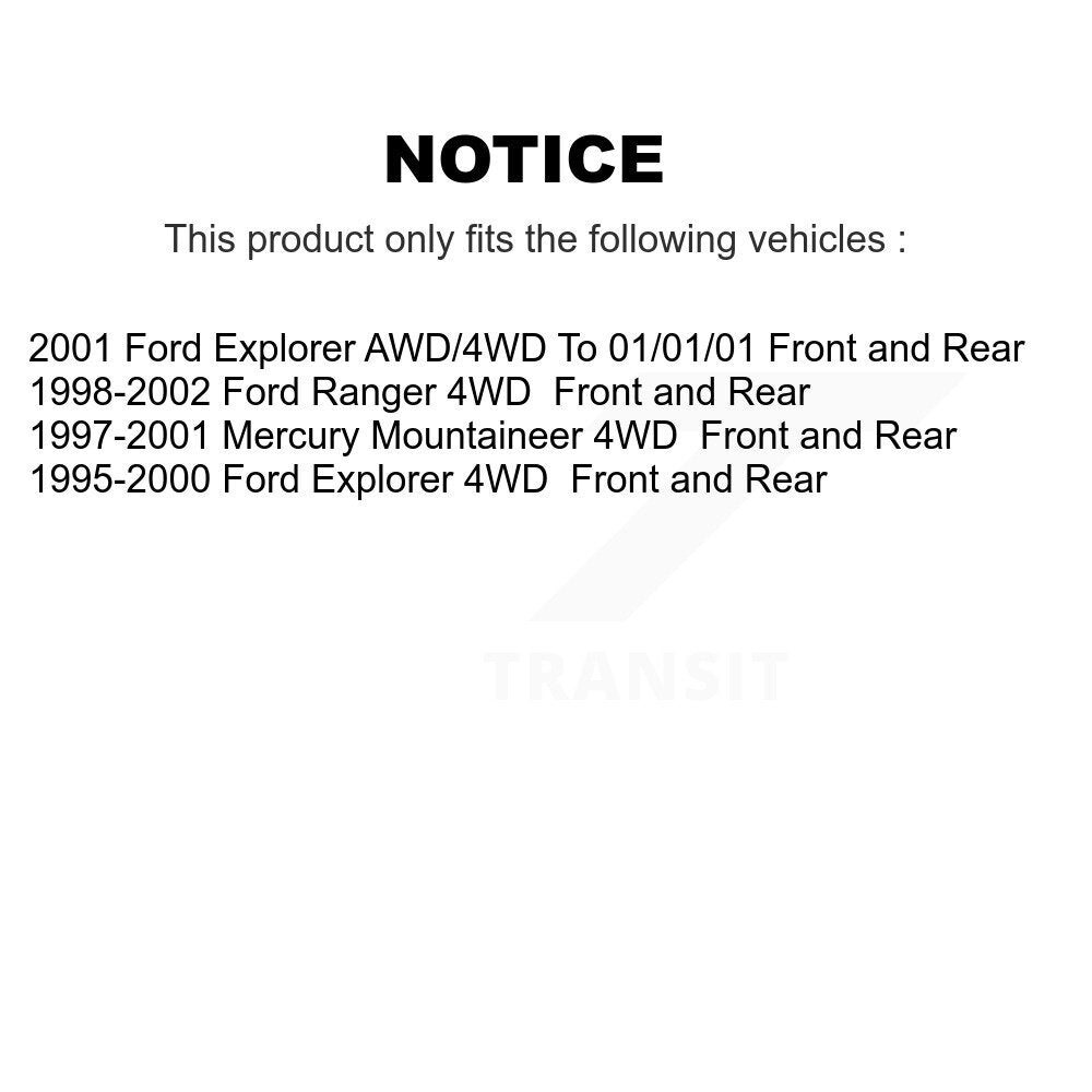 Front Rear Disc Brake Rotor And Ceramic Pad Kit For Ford Ranger Explorer Mercury