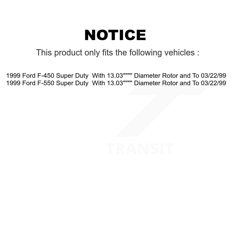 [Front+Rear] 1999 Ford F-450 Super Duty F-550 Premium OE Brake Rotors & Ceramic Pads Kit For Max Braking