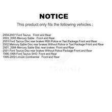 Load image into Gallery viewer, Front Rear Brake Rotor And Ceramic Pad Kit For Ford Taurus Mercury Sable Lincoln