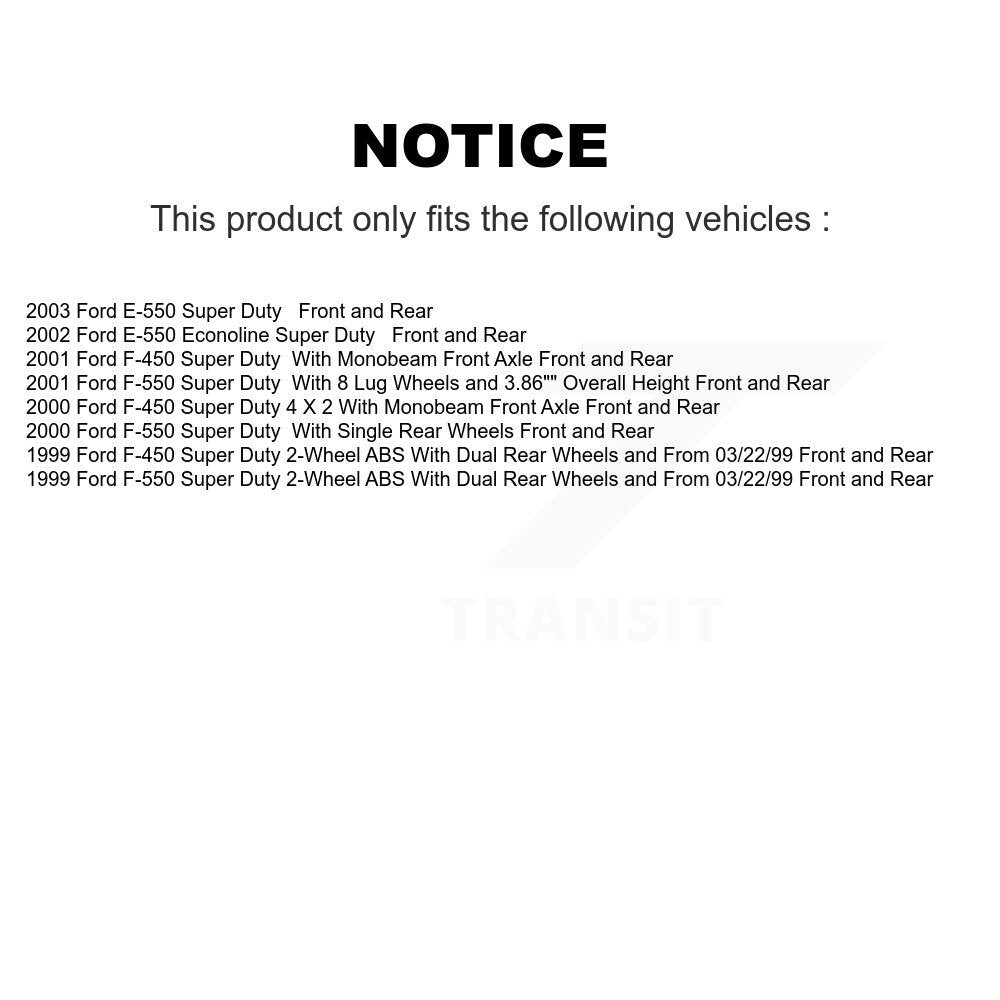 Front Rear Brake Rotor And Ceramic Pad Kit For Ford E-550 Super Duty F-450 F-550