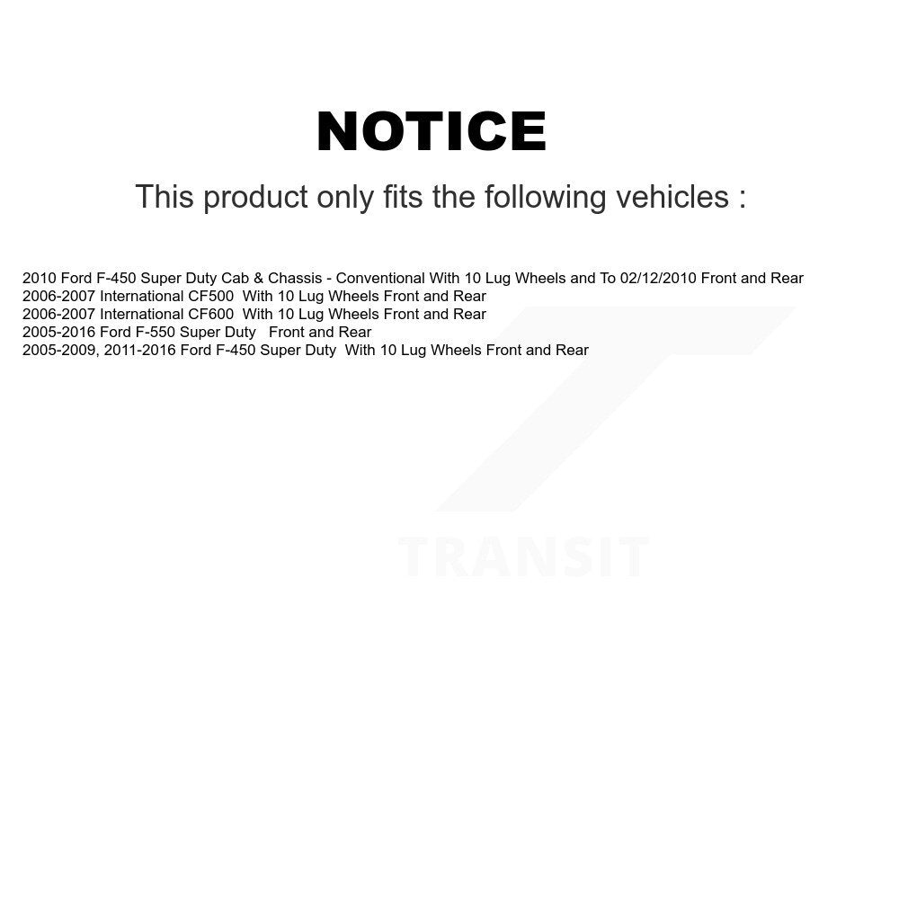 Kit de rotor de frein avant et arrière et plaquettes en céramique, pour Ford F-450 Super Duty F-550 CF500 