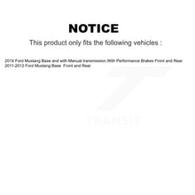 Load image into Gallery viewer, Front Rear Disc Brake Rotors And Ceramic Pads Kit For Ford Mustang