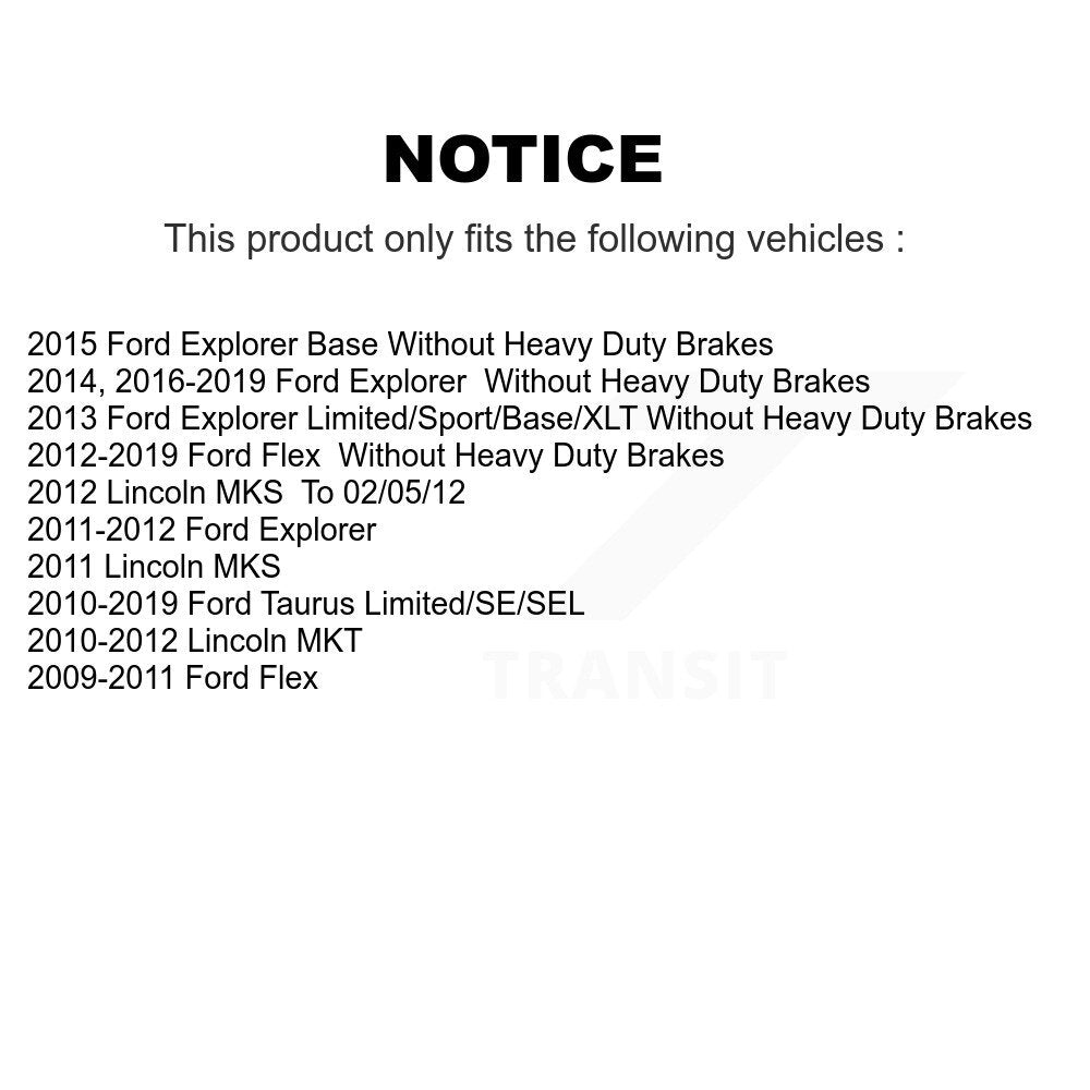 Kit de plaquettes en céramique pour Rotor de frein avant et arrière, pour Ford Explorer Taurus Flex Lincoln MKT 