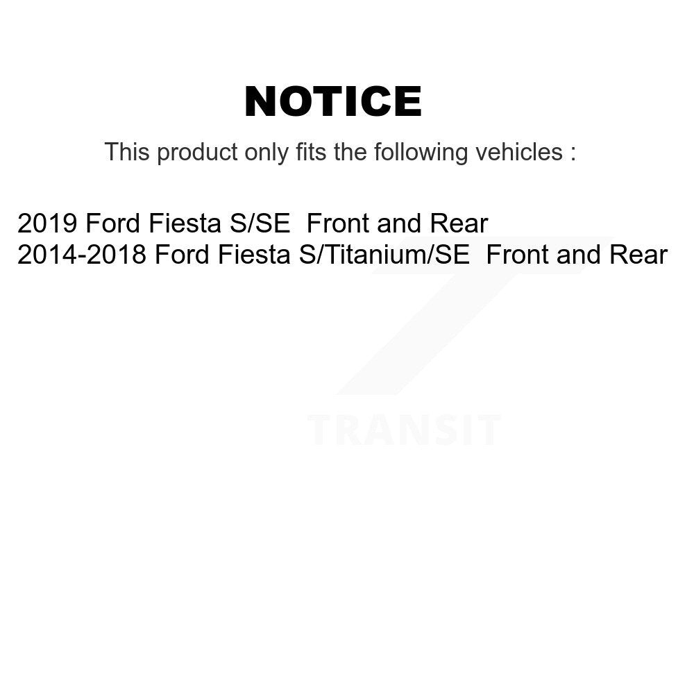 Kit de rotors de frein à disque avant et arrière et plaquettes en céramique pour Ford Fiesta 