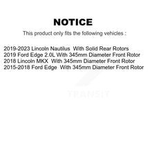 Charger l'image dans la galerie, Front Rear Disc Brake Rotors And Ceramic Pads Kit For Ford Edge Lincoln Nautilus MKX K8T-100987
