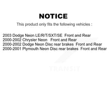 Charger l'image dans la galerie, Rotor de frein à disque avant et arrière et Kit de plaquettes en céramique pour Neon Dodge Plymouth Chrysler 
