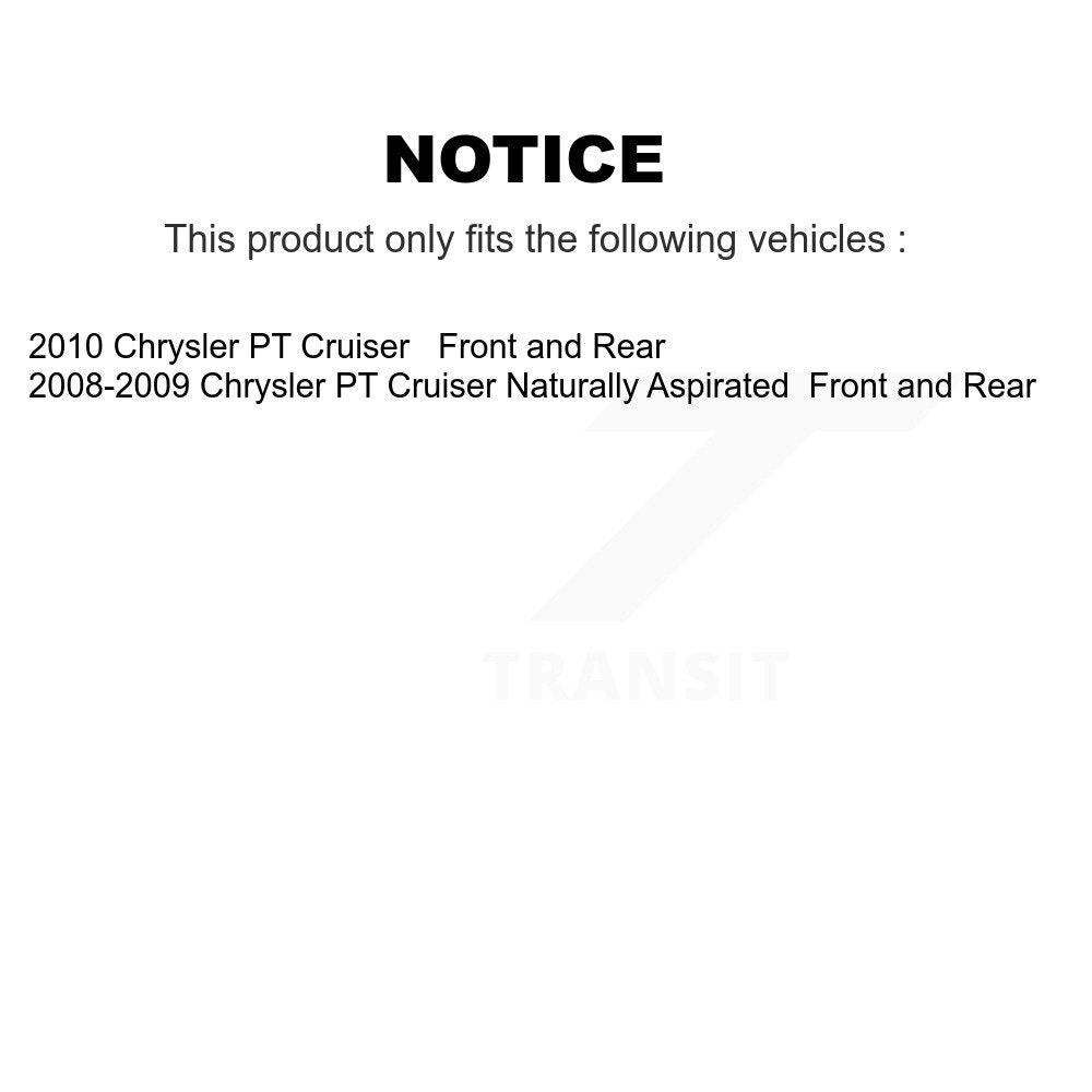 Kit de rotors de frein à disque avant et arrière et plaquettes en céramique pour Chrysler PT Cruiser 