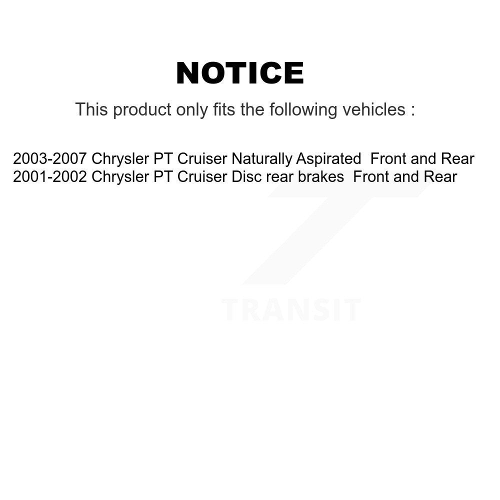 Kit de rotors de frein à disque avant et arrière et plaquettes en céramique pour Chrysler PT Cruiser 