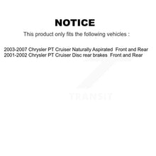 Charger l'image dans la galerie, Kit de rotors de frein à disque avant et arrière et plaquettes en céramique pour Chrysler PT Cruiser 