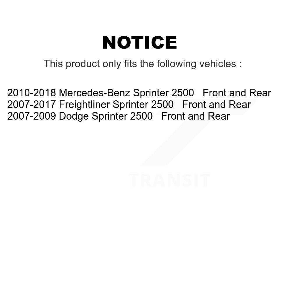 Front Rear Brake Rotor And Ceramic Pad Kit For Sprinter 2500 Mercedes-Benz Dodge