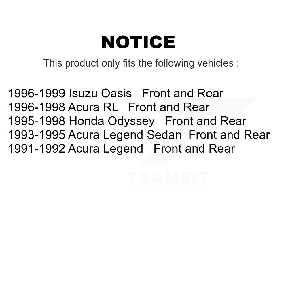 Front Rear Brake Rotor & Ceramic Pad Kit For Acura Honda Odyssey Legend RL Isuzu