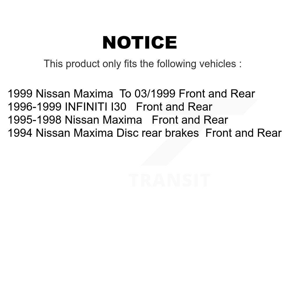 Front Rear Disc Brake Rotors And Ceramic Pads Kit For Nissan Maxima INFINITI I30