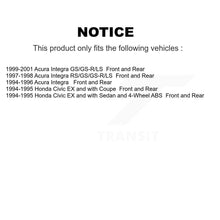 Charger l'image dans la galerie, Front Rear Disc Brake Rotors And Ceramic Pads Kit For Acura Integra Honda Civic