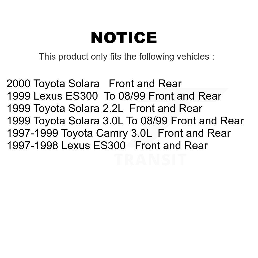 Front Rear Disc Brake Rotors Ceramic Pad Kit For Toyota Camry Lexus ES300 Solara