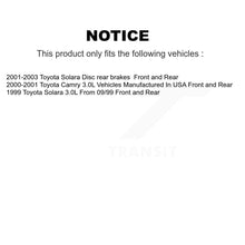 Charger l'image dans la galerie, Front Rear Disc Brake Rotors And Ceramic Pads Kit For Toyota Camry Solara