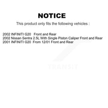 Load image into Gallery viewer, Front Rear Brake Rotor &amp; Ceramic Pad Kit For Nissan Sentra Infiniti G20 INFINITI