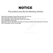 Charger l'image dans la galerie, Front Rear Disc Brake Rotors And Ceramic Pads Kit For Volkswagen Passat