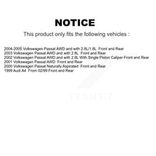 Load image into Gallery viewer, Front Rear Disc Brake Rotors And Ceramic Pads Kit For Volkswagen Passat Audi A4