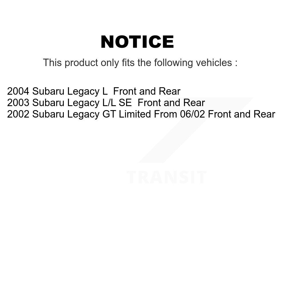 Front Rear Disc Brake Rotors And Ceramic Pads Kit For Subaru Legacy