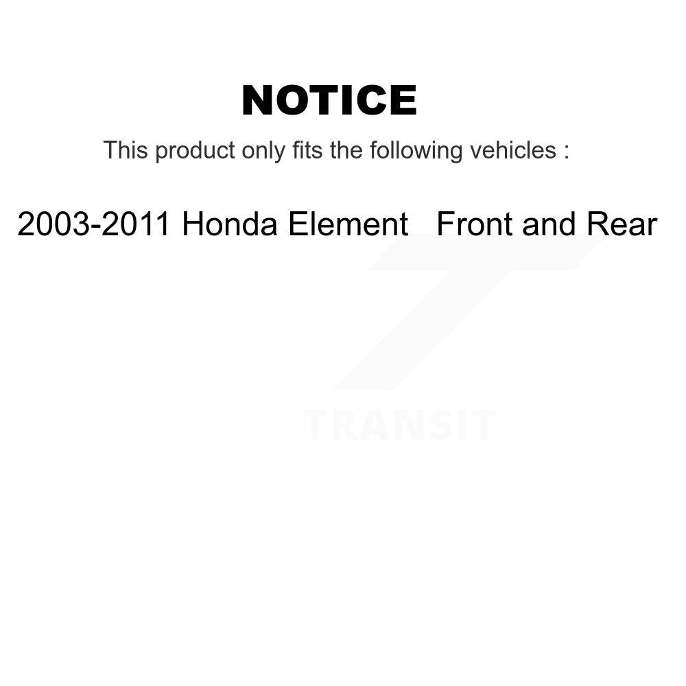 [Front+Rear] 2003-2011 Honda Element Premium OE Brake Rotors & Ceramic Pads Kit For Max Braking