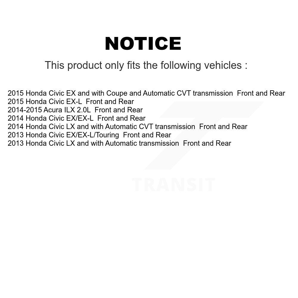 Front Rear Disc Brake Rotors And Ceramic Pads Kit For Honda Civic Acura ILX