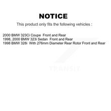 Charger l'image dans la galerie, Front Rear Disc Brake Rotors And Ceramic Pads Kit For BMW 323i 323Ci 328i