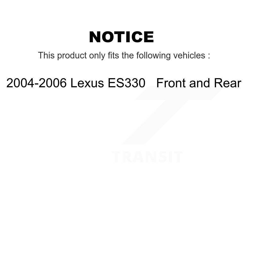 [Front+Rear] 2004-2006 Lexus ES330 Premium OE Brake Rotors & Ceramic Pads Kit For Max Braking