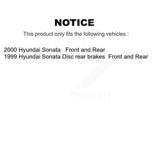 Load image into Gallery viewer, Front Rear Disc Brake Rotors And Ceramic Pads Kit For Hyundai Sonata