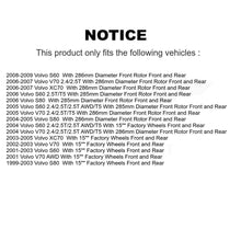 Charger l'image dans la galerie, Front Rear Disc Brake Rotors And Ceramic Pads Kit For Volvo S60 V70 XC70 S80