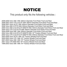 Load image into Gallery viewer, Front Rear Disc Brake Rotors And Ceramic Pads Kit For Volvo S60 V70 XC70 S80