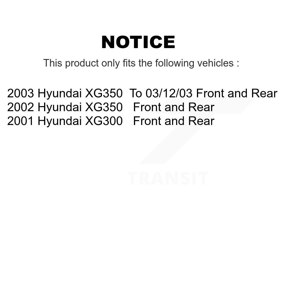 Front Rear Disc Brake Rotors And Ceramic Pads Kit For Hyundai XG350 XG300