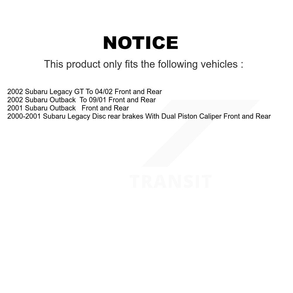 Front Rear Disc Brake Rotors And Ceramic Pads Kit For Subaru Outback Legacy