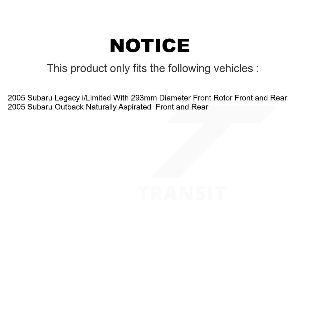 [Front+Rear] 2005 Subaru Outback Legacy Premium OE Brake Rotors & Ceramic Pads Kit For Max Braking