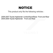 Charger l'image dans la galerie, Front Rear Disc Brake Rotors And Ceramic Pads Kit For Toyota Highlander