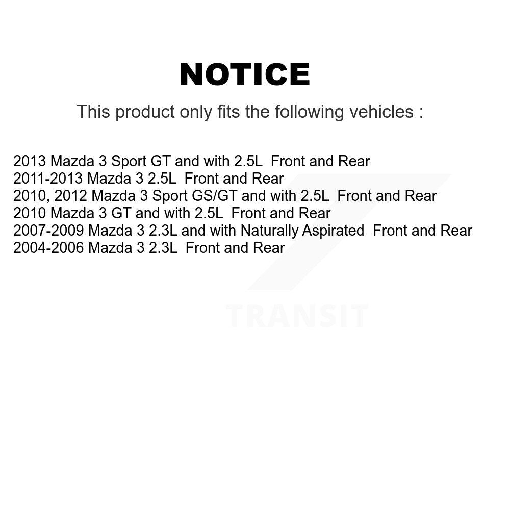 Front Rear Disc Brake Rotors And Ceramic Pads Kit For Mazda 3 Sport