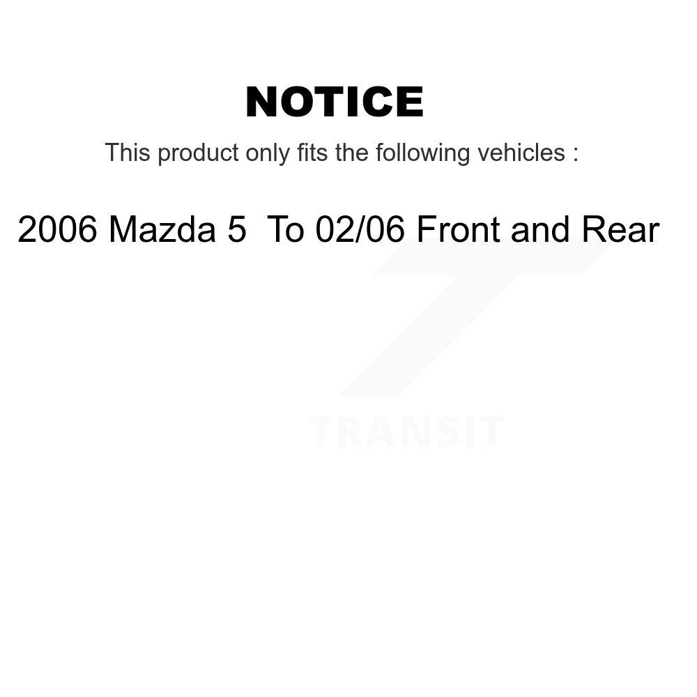 [Front+Rear] 2006 Mazda 5 To 02 06 Premium OE Brake Rotors & Ceramic Pads Kit For Max Braking