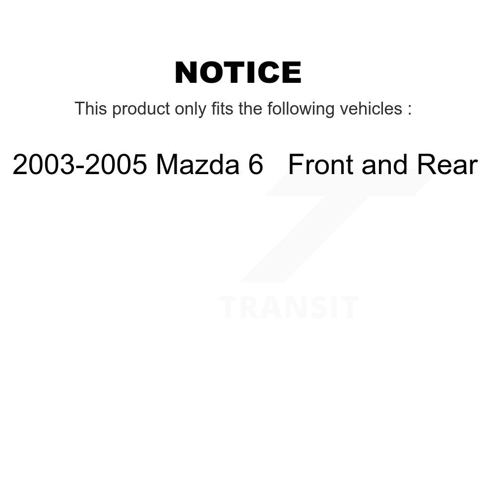[Front+Rear] 2003-2005 Mazda 6 Premium OE Brake Rotors & Ceramic Pads Kit For Max Braking