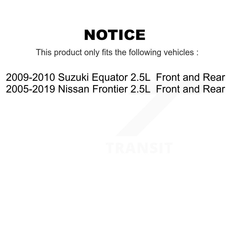 Front Rear Brake Rotor & Ceramic Pad Kit For Nissan Frontier Suzuki Equator 2.5L