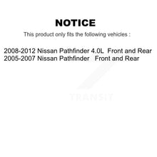 Load image into Gallery viewer, Front Rear Disc Brake Rotors And Ceramic Pads Kit For Nissan Pathfinder