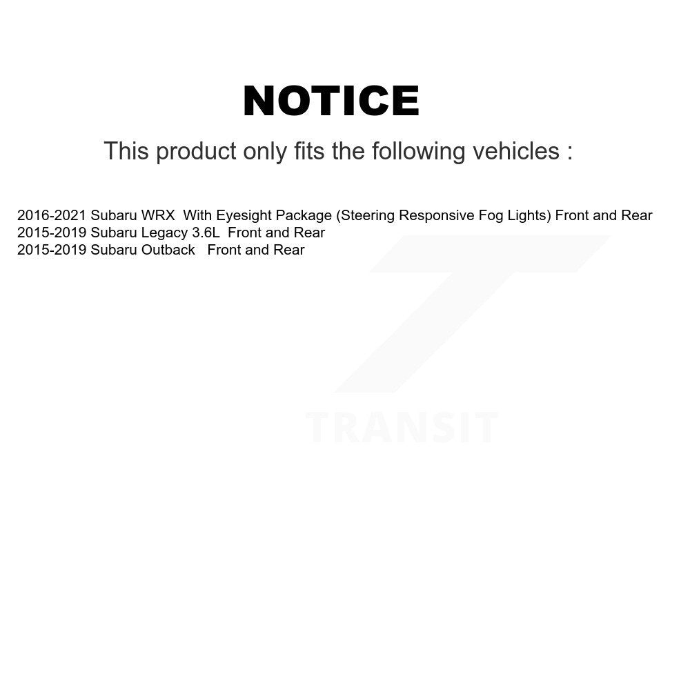 Front Rear Disc Brake Rotors And Ceramic Pads Kit For Subaru Outback Legacy WRX