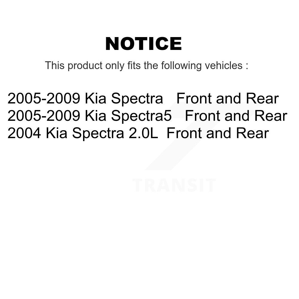 Front Rear Disc Brake Rotors And Ceramic Pads Kit For Kia Spectra Spectra5