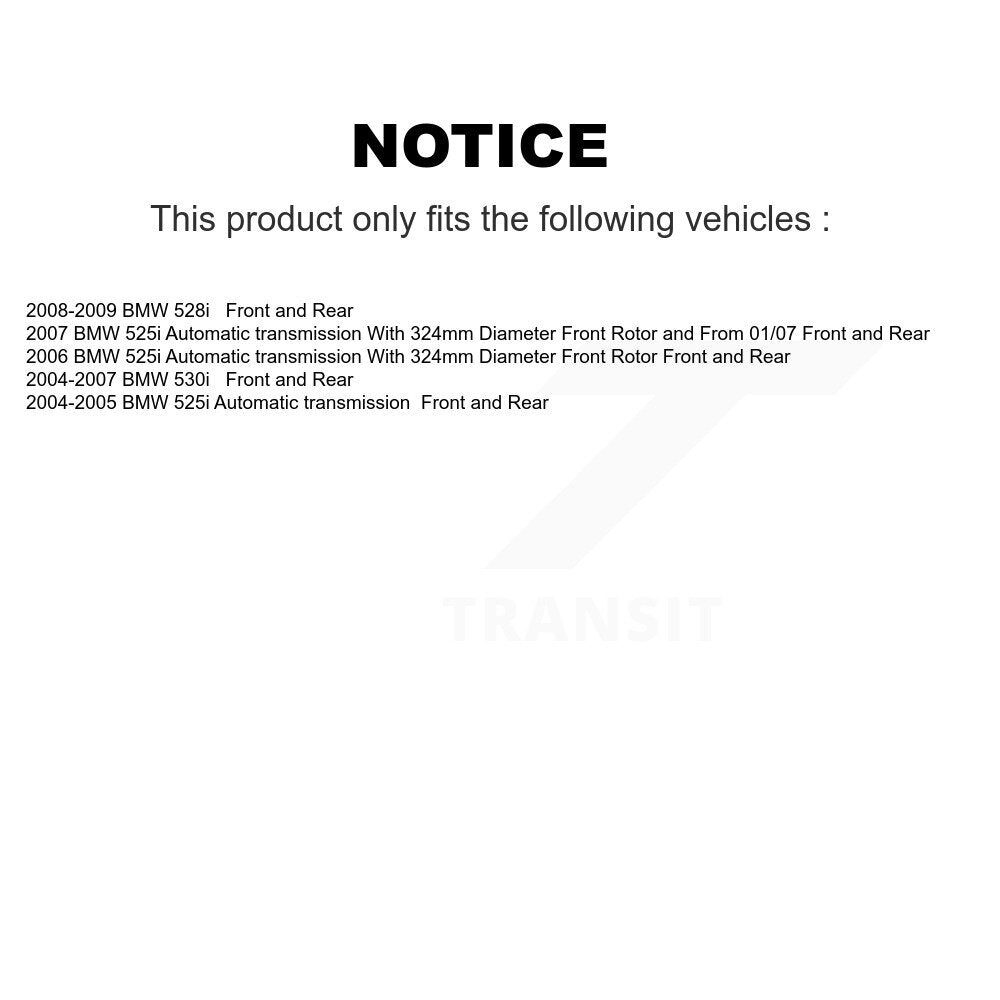 Front Rear Disc Brake Rotors And Ceramic Pads Kit For BMW 530i 525i 528i