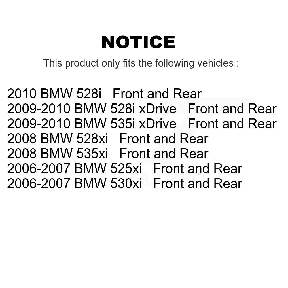 Front Rear Disc Brake Rotor Ceramic Pad Kit For BMW 530xi 535xi 528i xDrive 535i