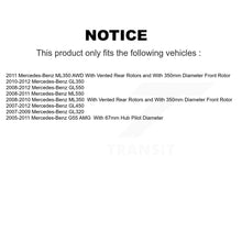 Charger l'image dans la galerie, Front Rear Brake Rotor Ceramic Pad Kit For Mercedes-Benz ML350 GL450 GL550 GL350