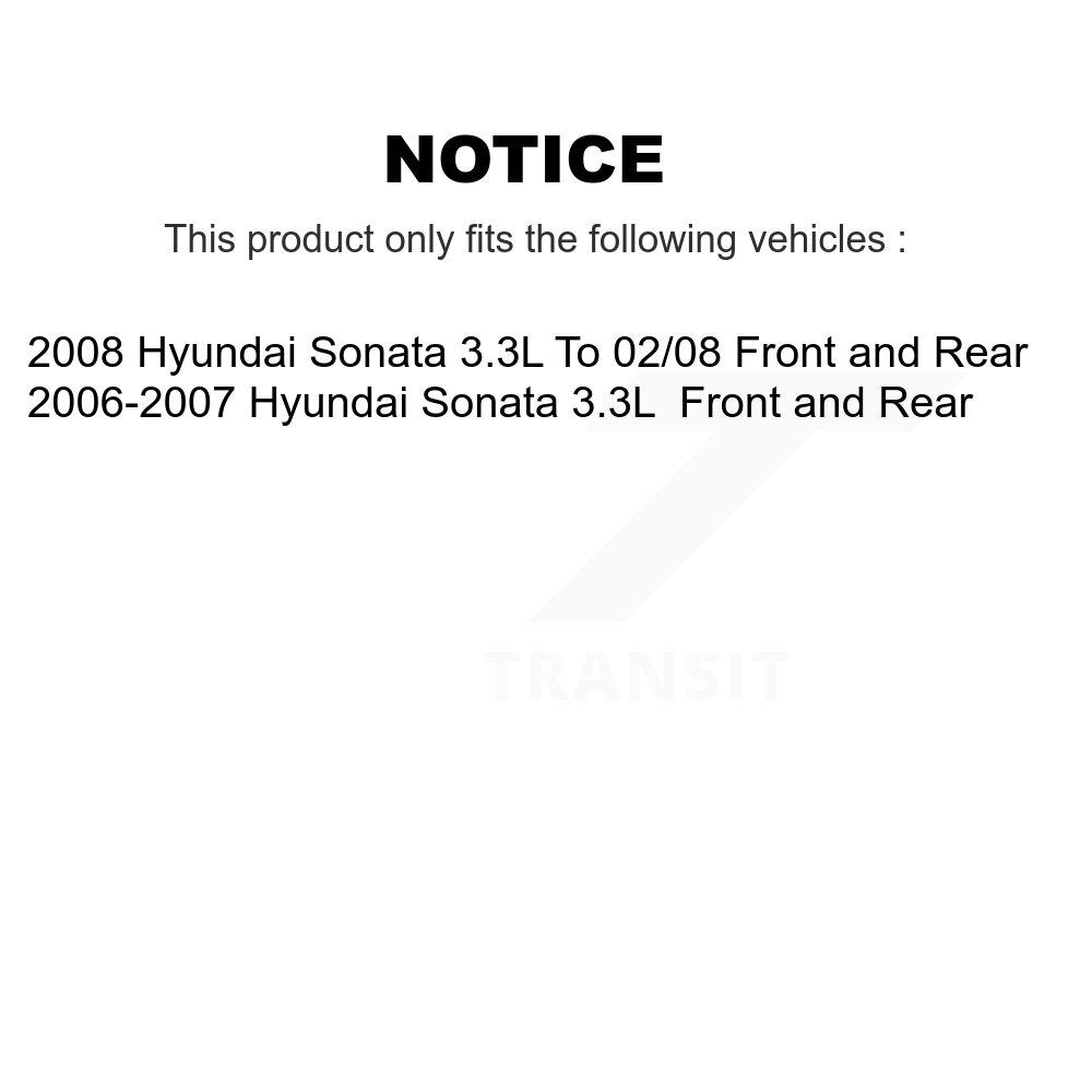 Front Rear Disc Brake Rotors And Ceramic Pads Kit For Hyundai Sonata 3.3L