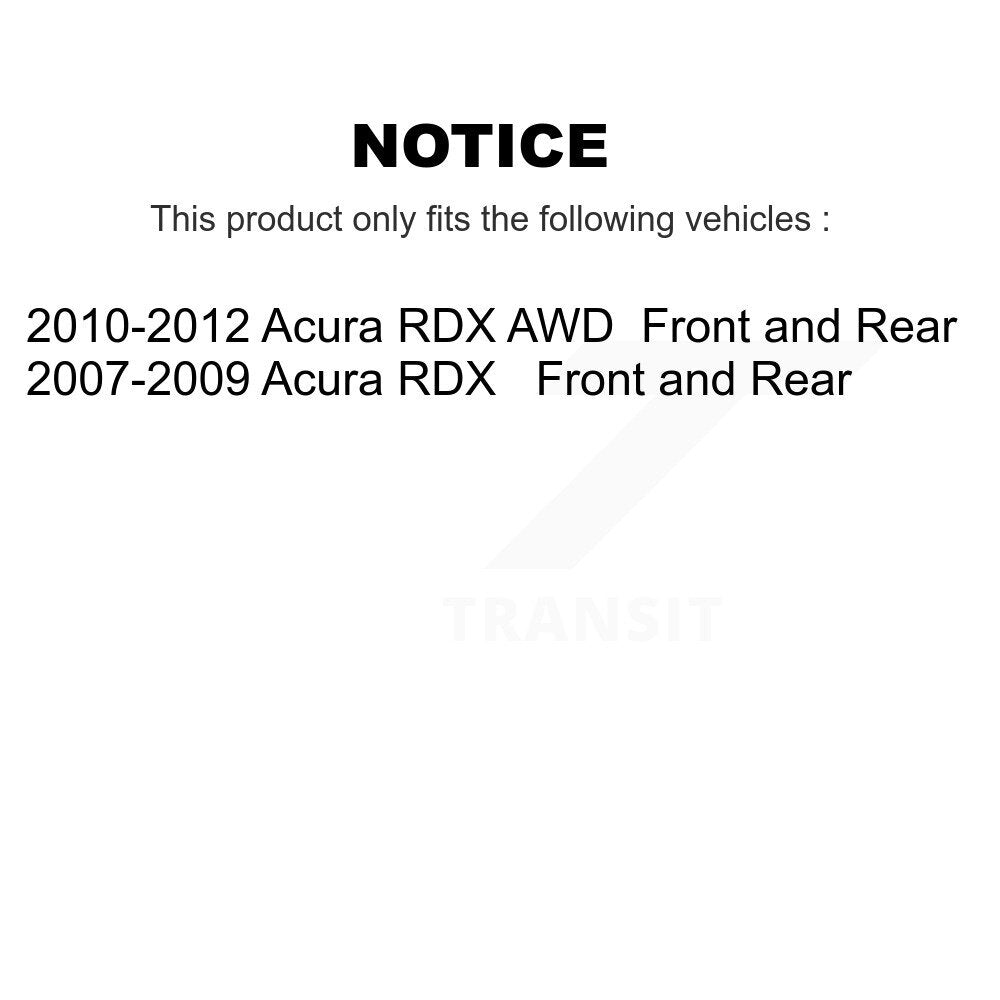 Front Rear Disc Brake Rotors And Ceramic Pads Kit For Acura RDX